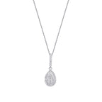 0.39 Karat Diamant Baguette Tropfen Halskette