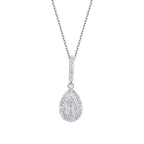 0.39 Karat Diamant Baguette Tropfen Halskette