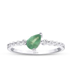 0,52 ct. Diamant Tropfen Smaragd Ring