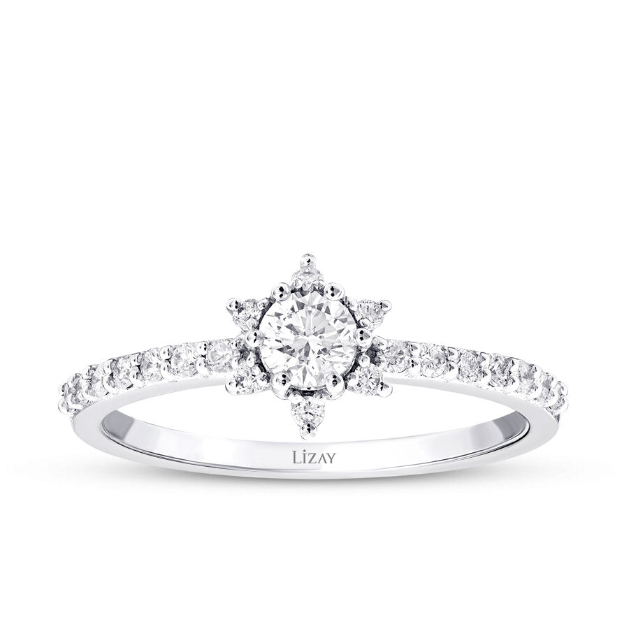 0.43 Karat Diamant Rund Solitär Verlobungsring