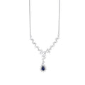 0,64 ct. Diamant Tropfen Saphir Halskette