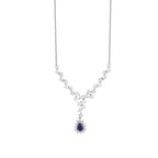 0,64 ct. Diamant Tropfen Saphir Halskette