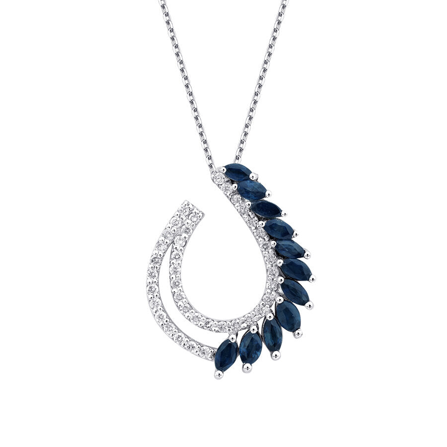 0,87 ct. Diamant Marquise Saphir Trend Halskette
