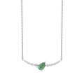 0,36 ct. Diamant Tropfen Smaragd Halskette