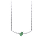 0,36 ct. Diamant Tropfen Smaragd Halskette