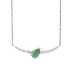 0,36 ct. Diamant Tropfen Smaragd Halskette