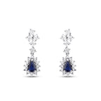 1,12 ct. Diamant Tropfen Saphir Ohrringe
