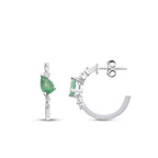 1,06 ct. Diamant Tropfen Smaragd Ohrringe