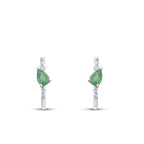 1,06 ct. Diamant Tropfen Smaragd Ohrringe
