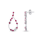 1,75 ct. Diamant Tropfen Rubin Trend Ohrringe