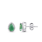 0,92 ct. Diamant Tropfen Smaragd Ohrringe