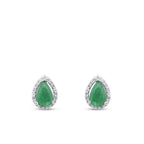 0,92 ct. Diamant Tropfen Smaragd Ohrringe