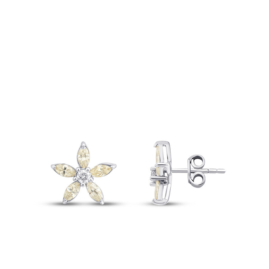 1,31 ct. Diamant Marquise Fantasie Blume Ohrringe