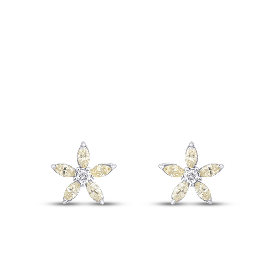 1.31 Karat Diamant Marquise Fancy Blume Ohrringe