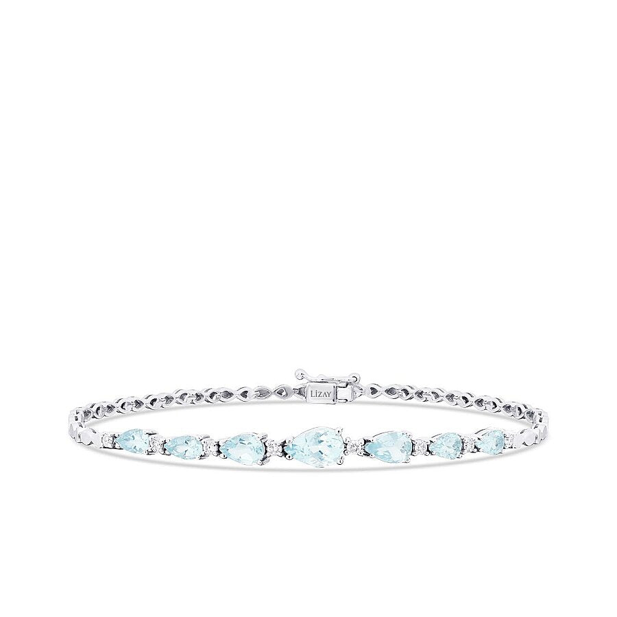 1.99 ct. Diamant Aquamarin Tropfen Armband