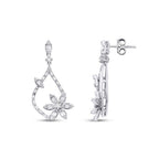 0.80 ct. Diamant Baguette Blume Ohrringe