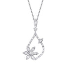 0.62 ct. Diamant Baguette Blume Halsketten