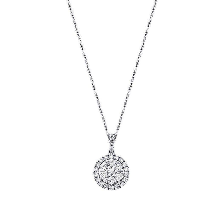 0.63 Karat Diamant Rund Stein Trend Halskette
