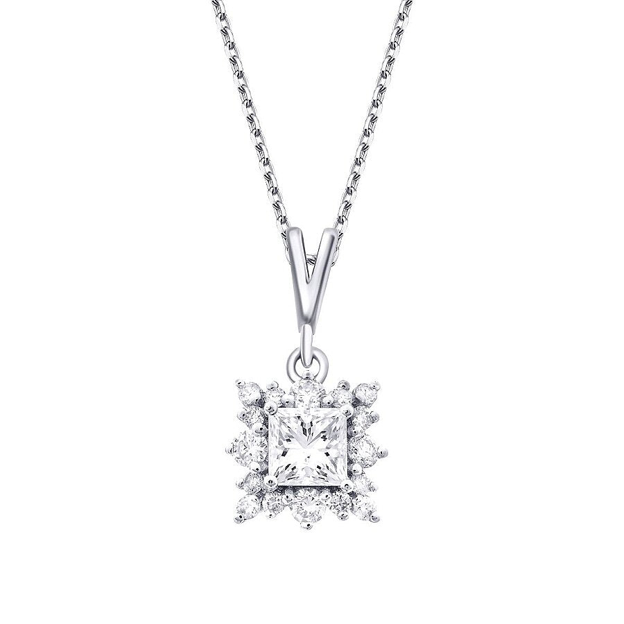 0,48 ct. Diamant Square Halskette