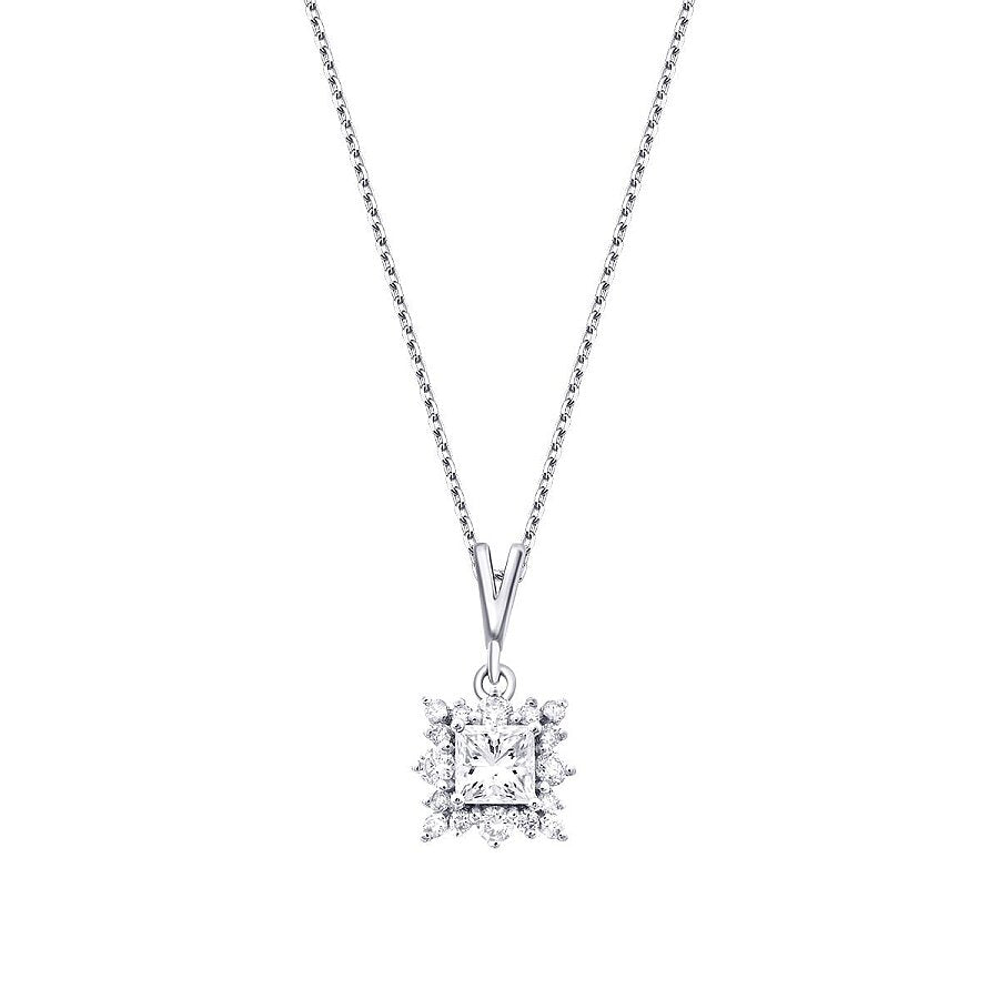 0,48 ct. Diamant Square Halskette