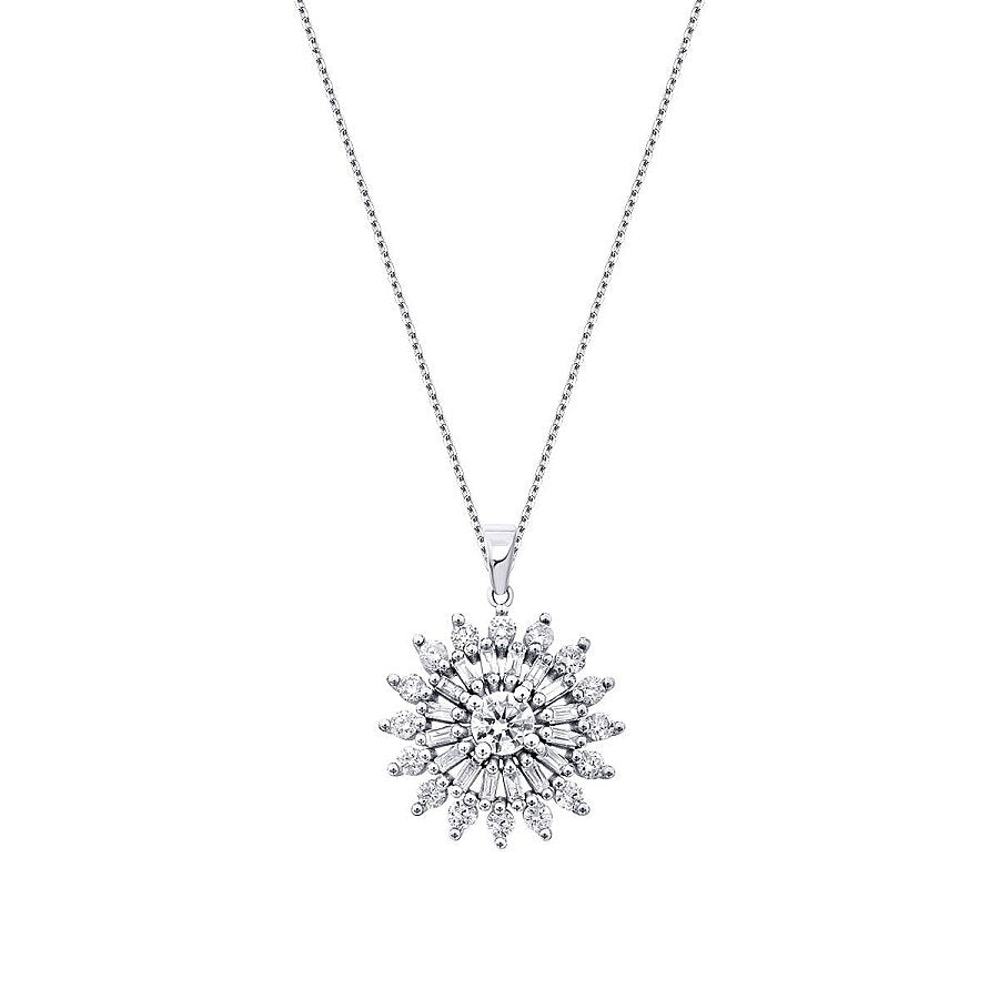 0,97 ct. Diamant Baguette Sonne Halsketten