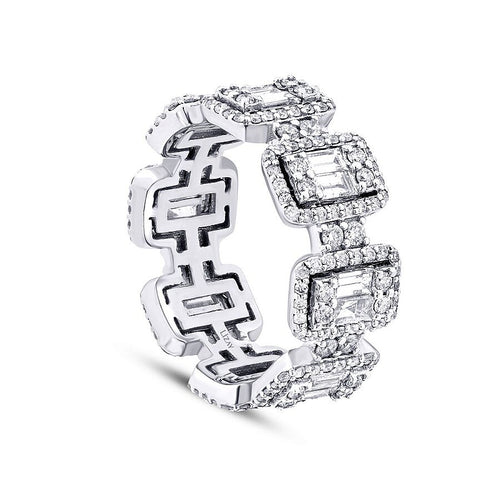 2,06 ct. Diamant Baguette Memoire-Ring