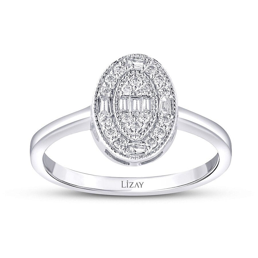 0,19 ct. Diamant Oval Baguette Trend Ring