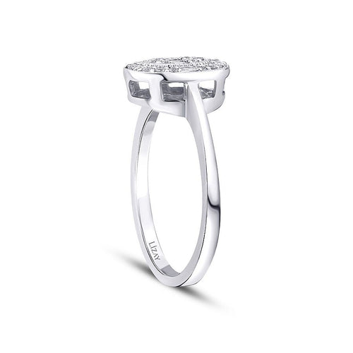 0.19 Karat Diamant Oval Baguette Trend Ring