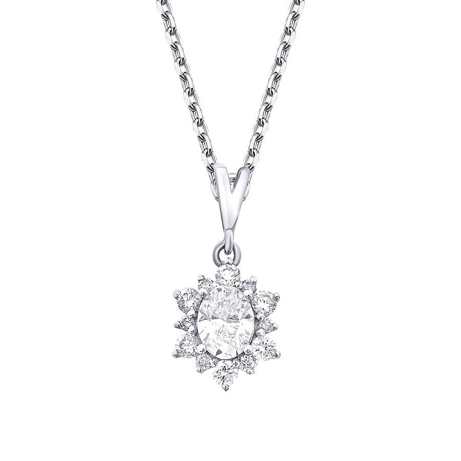 0,44 ct. Diamant Oval Halskette