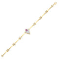 Trend-Armband mit fuchsienfarbenem dreieckigem Stein aus Gold