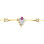 Trend-Armband mit fuchsienfarbenem dreieckigem Stein aus Gold