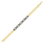 Trend-Armband mit marineblauer Emaille und Stein aus Gold