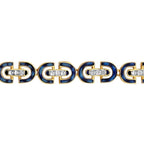 Trend-Armband mit marineblauer Emaille und Stein aus Gold