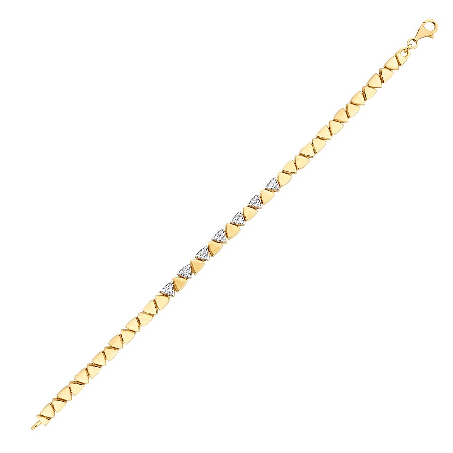 Trend-Armband mit dreieckigem Stein aus Gold