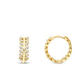 Trend-Ohrringe mit Stein und Blattmotiv aus Gold