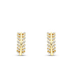Trend-Ohrringe mit Stein und Blattmotiv aus Gold