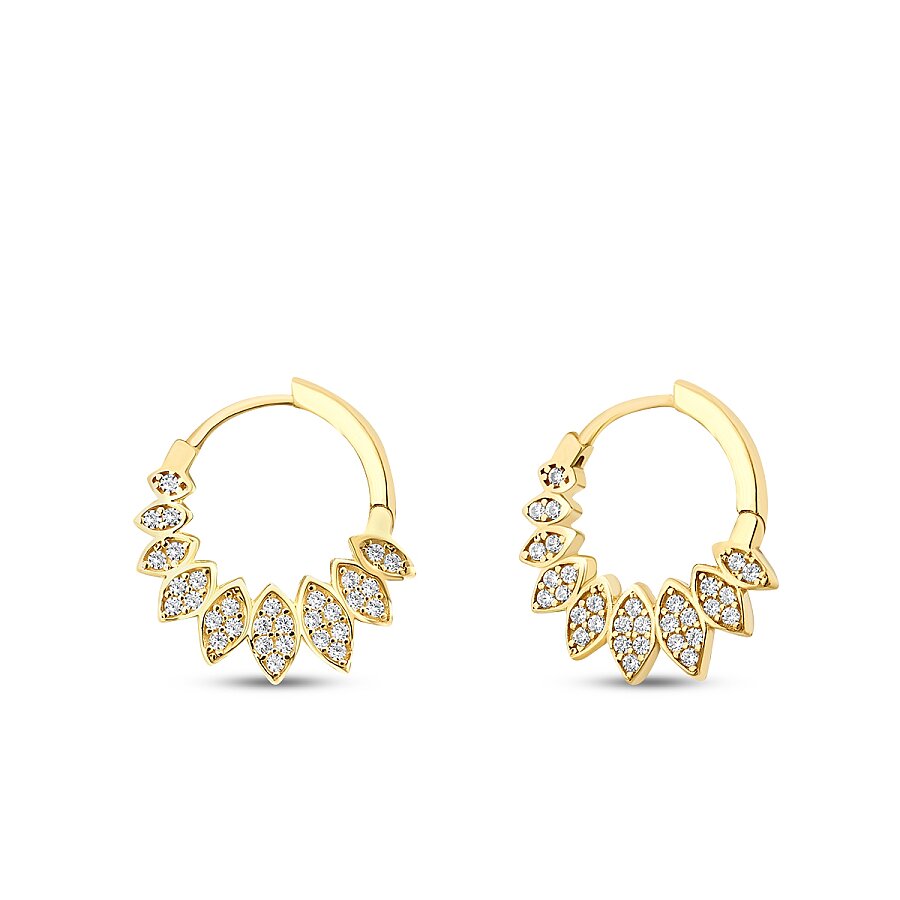 Lotus-Trend-Ohrringe aus Gold