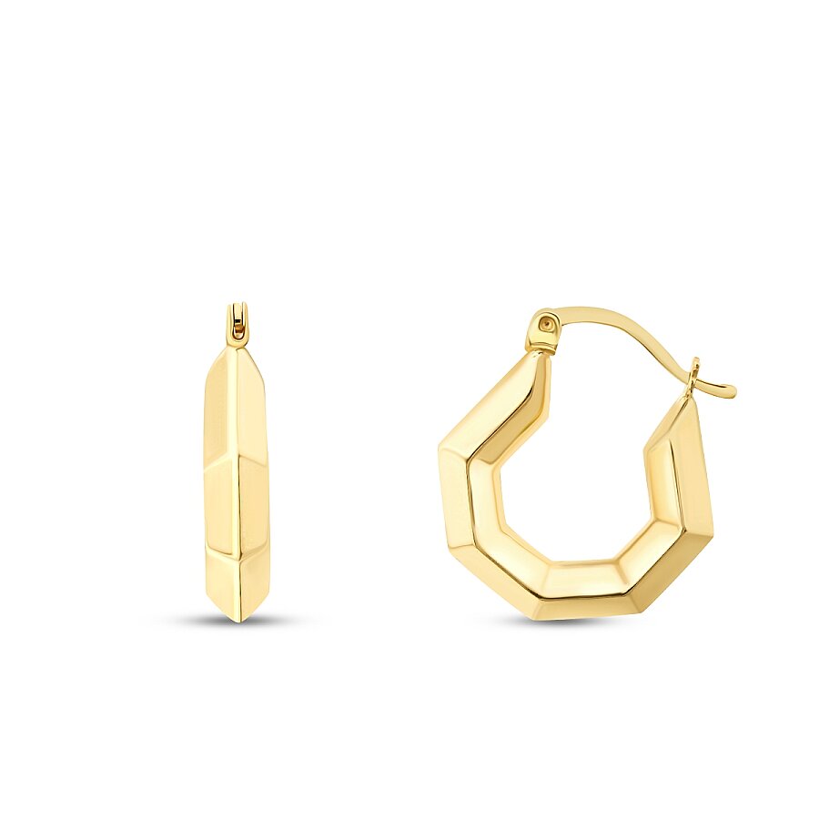 Geometrische Creolen aus Gold
