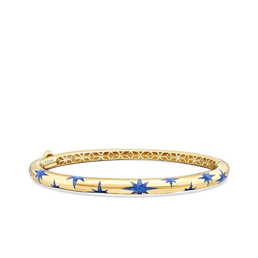 Stern-Armreif mit blauer Emaille aus Gold
