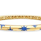 Stern-Armreif mit blauer Emaille aus Gold