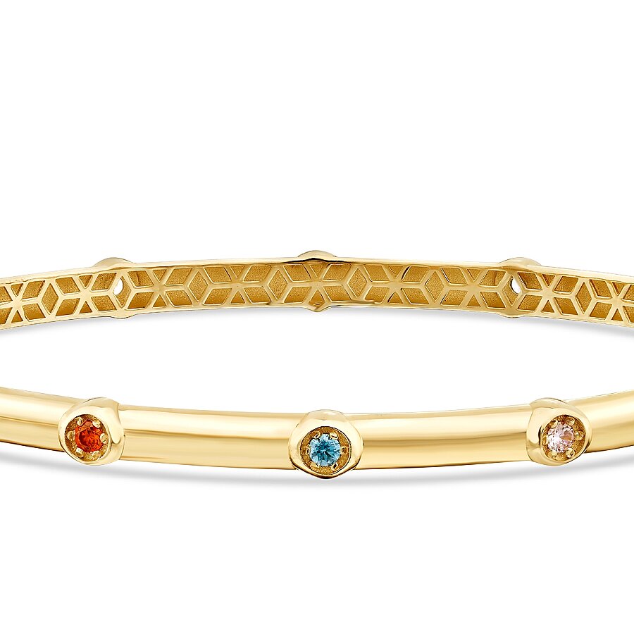Farbstein-Armreif aus Gold