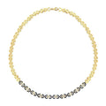 Trend-Halskette mit marineblauer Emaille und Stein aus Gold