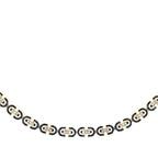 Trend-Halskette mit marineblauer Emaille und Stein aus Gold
