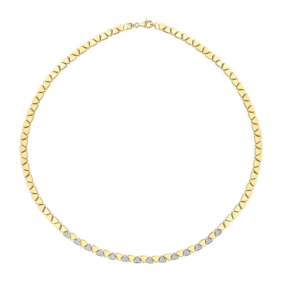 Trend-Halskette mit dreieckigem Stein aus Gold