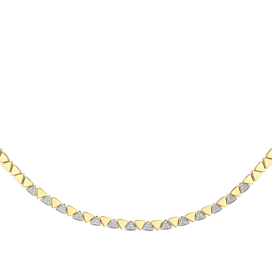 Trend-Halskette mit dreieckigem Stein aus Gold