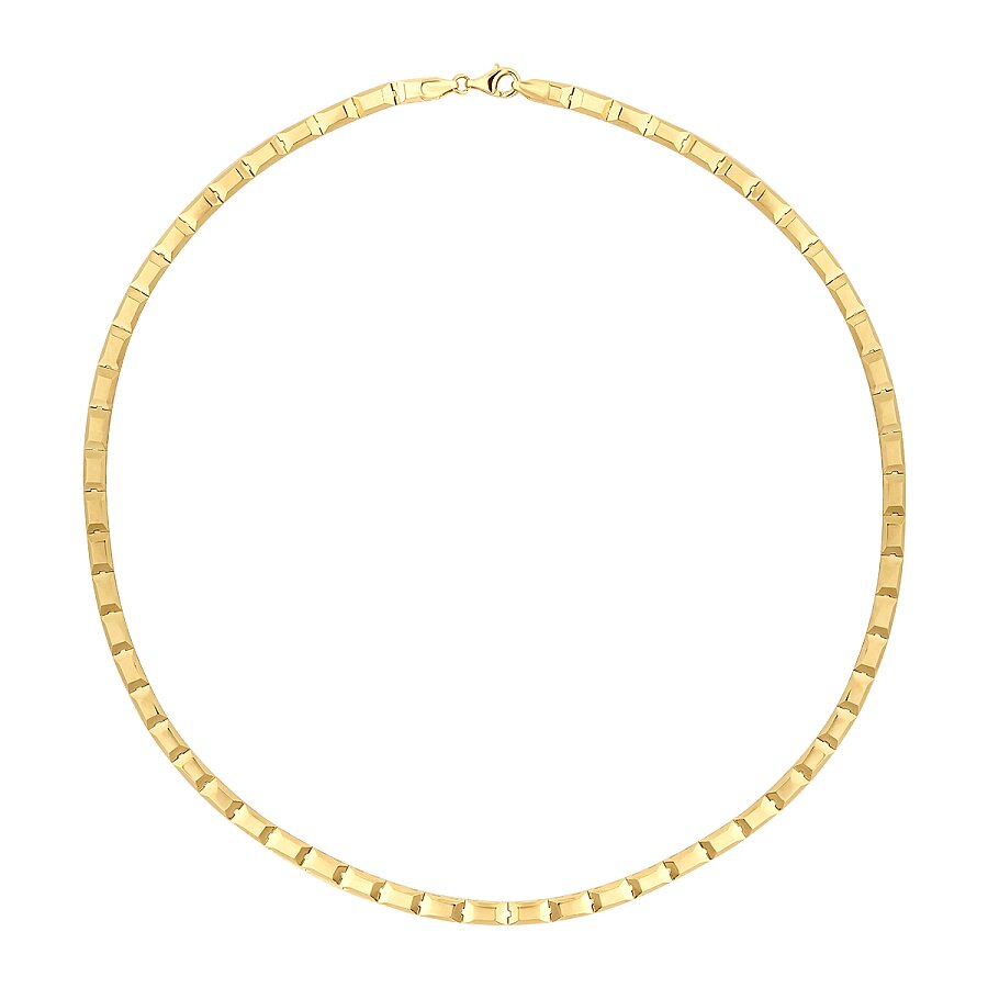 Dicke detailreiche Trend-Halskette aus Gold