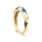 Stern-Ring mit blauer Emaille aus Gold