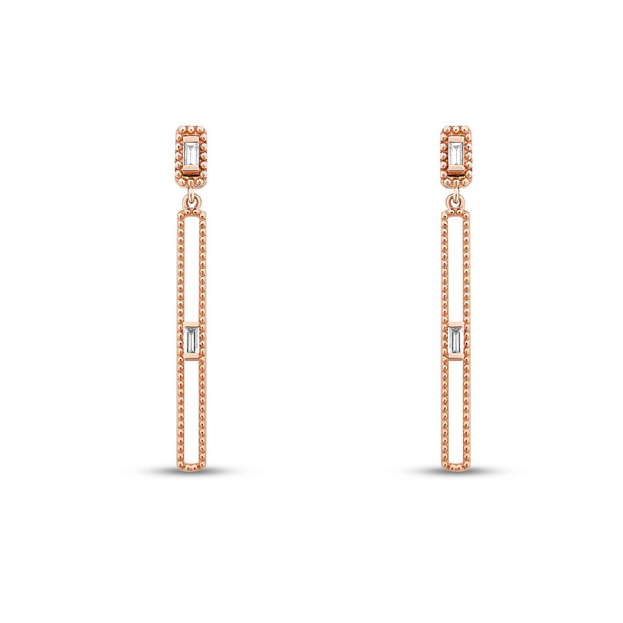 0,16 ct. Diamant Stein Lang Ohrringe