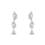 0,08 ct. Diamant Stein Blätter Ohrringe