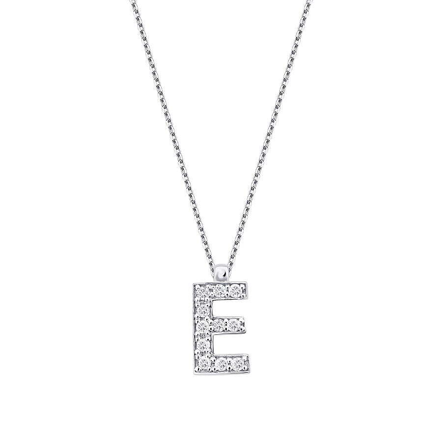 0,07 ct. Diamant Halskette Buchstabe E
